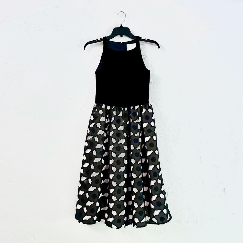 Kate Spade NWT Poppy Lace Cutwork Fit & Flare Velvet Sleeveless Dress, XS/00